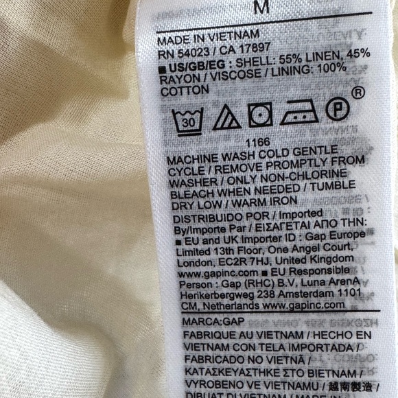 GAP Blue and Red Plaid Button-Down Dress Linen Blend - Picture 2 of 6